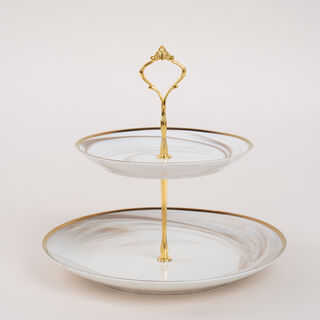 Honey Marble 2 Tier Cake Stand