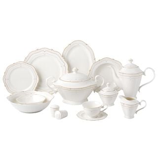 La Mesa Bone Porcelain Dinner Set 47 Pieces 