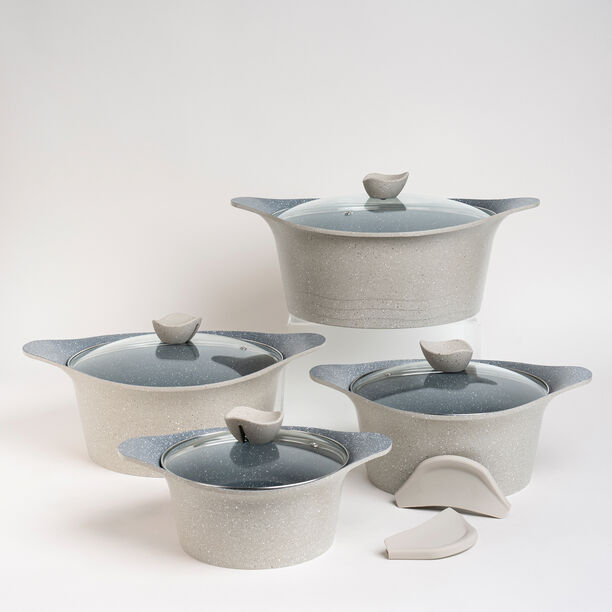 Alberto almuinum 8pcs cookware set, light brown image number 1