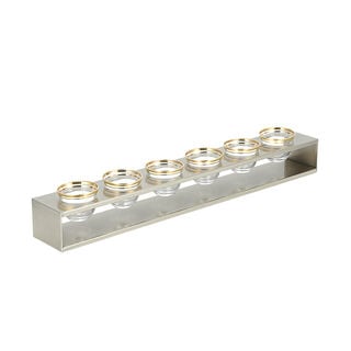 Dallaty Saudi Coffee Cup Holder Metal Silver 50.5*8*6H cm