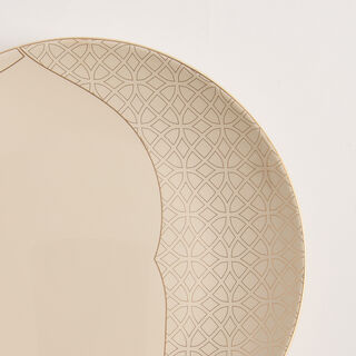 Qourb cream porcelain 18pc dinner set with gold decal