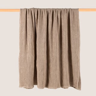 Boutique Blanche Waffle 100% Cotton Woven Throw Natural 130*180cm