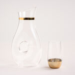 7 Pcs Glass Drink Set Tashkeel Pattern Gold image number 1