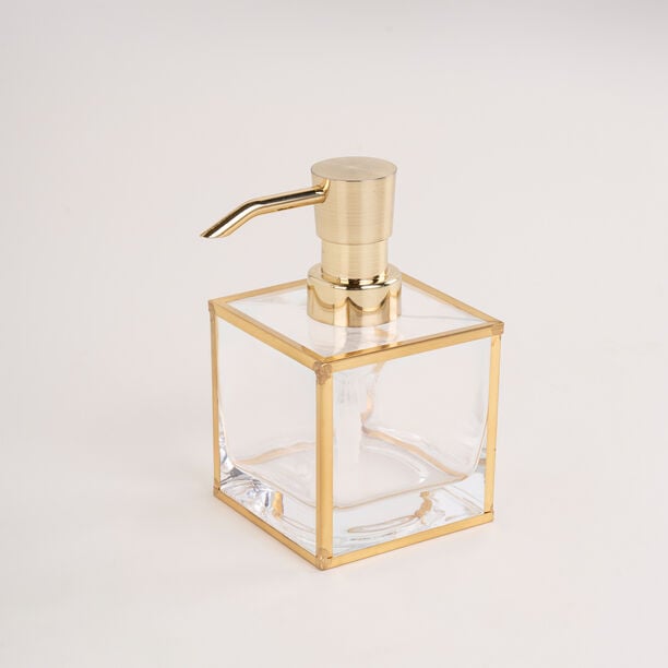 Homez glass & gold 3 pcs bath set image number 1