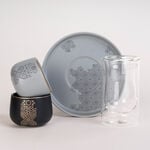 Dallaty grey porcelain and glass Tea and coffee cups set 18 pcs image number 1