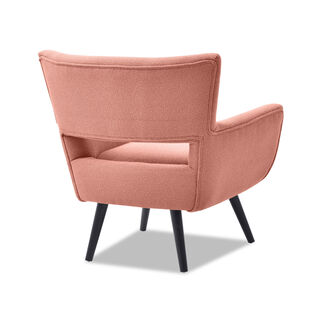 هومز كرسي بذراعين خشبي وردي 51*51*42 سم