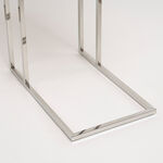 Silver Stainless Steel Side Table With Marble Top image number 3