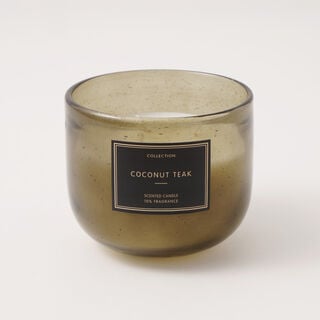 شمعة معطرة بعطر خشب الساج وجوز الهند في كوب زجاجي 320جم