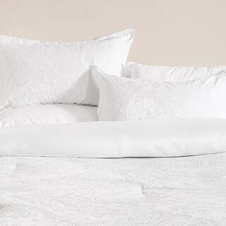 Boutique blanche 3pcs super king size jacquard comforter set, white 250*260cm