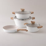 ألبرتو طقم قدور ألومنيوم 7 قطع، أبيض image number 0