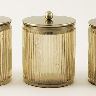 Alberto glass canister set 3pcs, gold