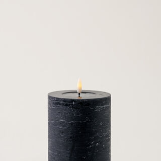 LED rustic candle in black 10*15cm