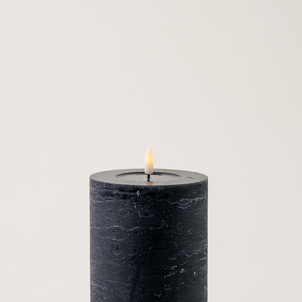 LED rustic candle in black 10*15cm image number 1