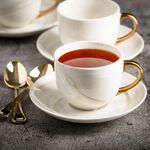 La Mesa Marble Tea Cup & Saucer Set 12 Pieces Gold image number 6