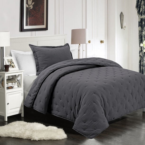 2 Pieces Super Soft Velvet Twin Bed Set image number 0