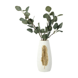 Ceramic Vase Feather Gold 