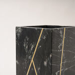 Homez black marble waste basket 19*19*25cm image number 2