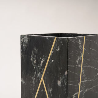 Homez black marble waste basket 19*19*25cm