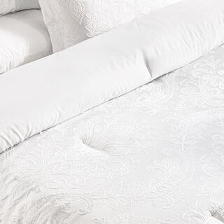 Boutique blanche 3pcs super king size jacquard comforter set, white 250*260cm