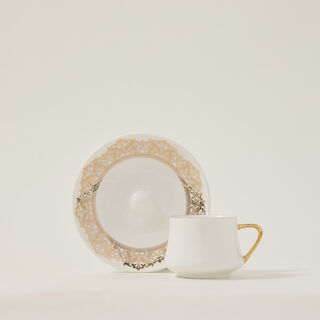 طقم اكواب قهوة 12 قطعة لون ابيض/ ذهبي من لاميسا