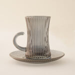 Dallaty 18pcs glass tea and coffee set, grey image number 2