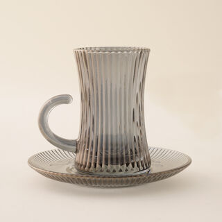 Dallaty 18pcs glass tea and coffee set, grey