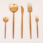 ROME 20PCS CUTLERY SET MATT GOLD MODERN SHAPE image number 0