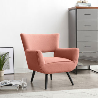 هومز كرسي بذراعين خشبي وردي 51*51*42 سم