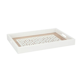 Wood Tray Pp 1Pc White Wood