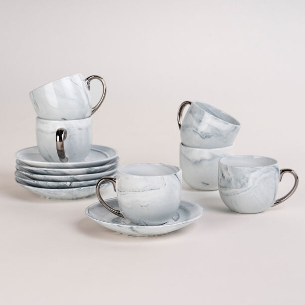 La Mesa Marble With Silver Coffee Set 12 Pieces  image number 4