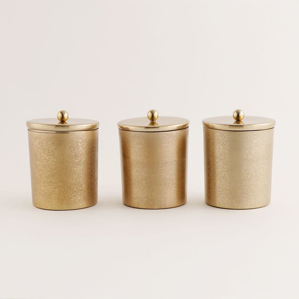 Alberto stainless steel 3pcs canister set 12*12*14cm, gold image number 0