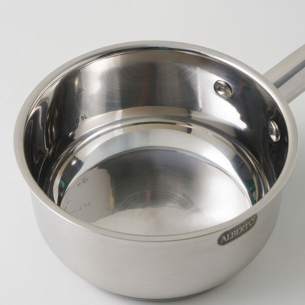 Alberto stainless steel saucepan with lid 8.5*16cm 1.7L, silver image number 3