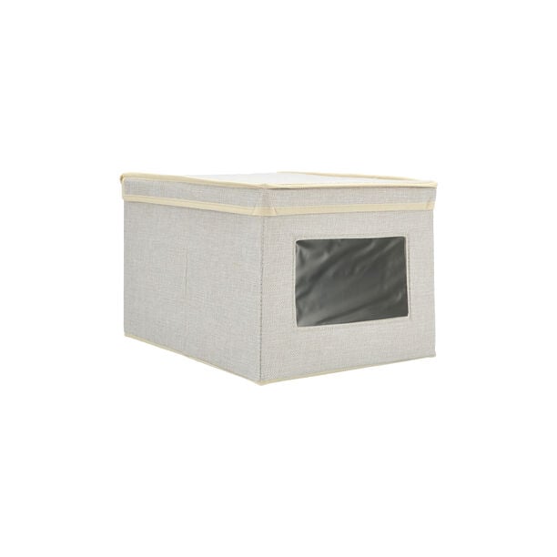 Fabric Storage Box With Lid & Transparent Side image number 1