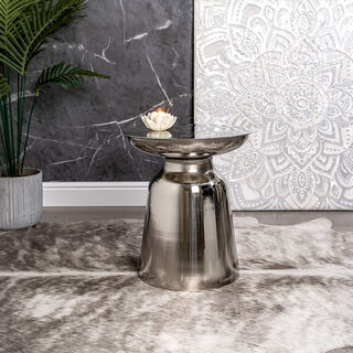 Silver metal side table 41.5*41.5*46.5 cm