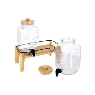 البرتو طقم توزيع عصير زجاج مع قاعدة 2 قطعة