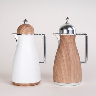 Dallaty 2 Pieces Plastic Vacuum Flask Koufa Light Wood 1L