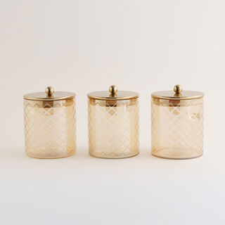Alberto glass canister set 3pcs 12*12*14cm, silver