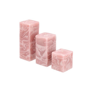 Marble Square Candle 8*8*15 cm Light Pink