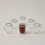 Tea Glass Set 6 Pieces Double Line Silver image number 3