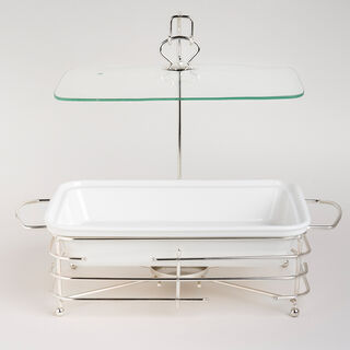 طبق تقديم مع سخّان مستطيل