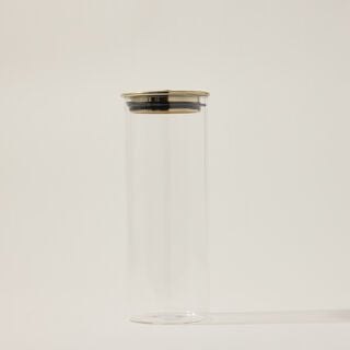 Alberto glass storage jar with gold lid 1500 ml