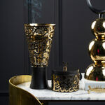 Ambra gold metal arabic calligraphy oud burner with a box and a picker 14*14*28 cm image number 0