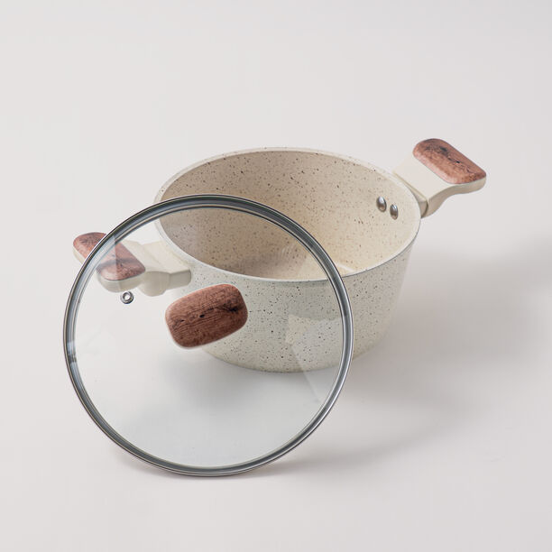 ألبرتو طقم قدور 7 قطع ألومنيوم، كريمي image number 3