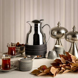 Dallaty steel vacuum flask leather beige 1L