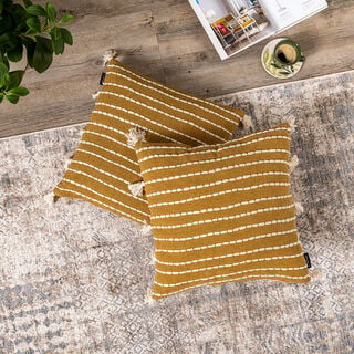 Cottage Jute Cotton Cushion 50 * 50 cm Mustard