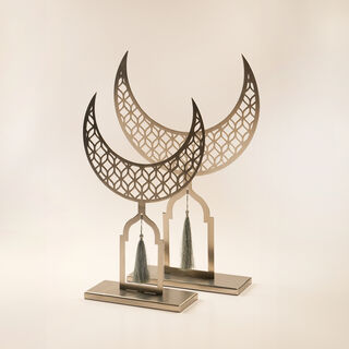 Homez Ramadan decorative cresct design, silver 40*9*25cm