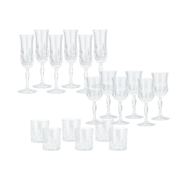 RCR transparent italian crystal glasses set of 18 pc image number 1