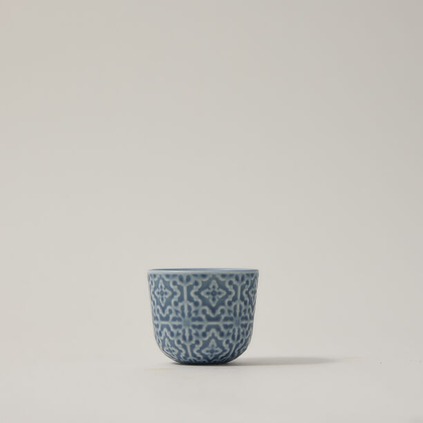Dallaty blue porcelain and glass tea and Saudi coffee cups set 18 pcs image number 3