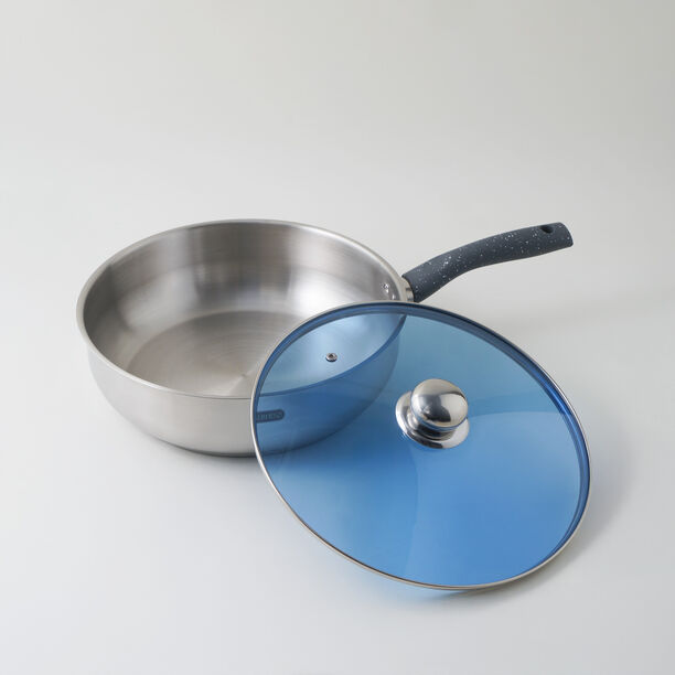Alberto stainless steel ftypan with lid 30*8.5cm 6.0L, silver image number 2