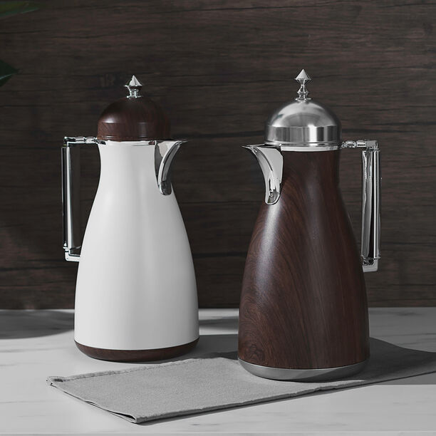 طقم دلات بلاستك لون بني غامق تصميم كوفه سعة 1 لتر من دلتي image number 5